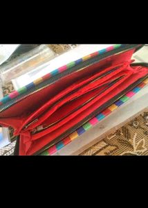 Embroidered Peacock Wallet