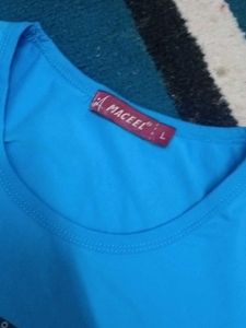 Blue Graphic Long Sleeve T-Shirt