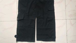 Black Cargo Capri Pants