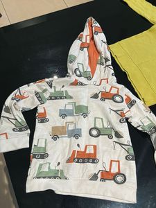 Cute Tractor Print Hoodie