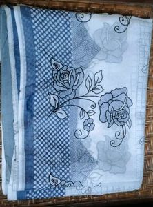 Stylish Grey &amp; White Pure cotton Sarees(set of 2)