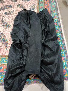 Red Silk Kurta with Black Dhoti – Men