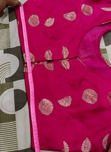 Vibrant Pink Brocade Blouse