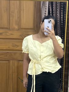 Chic Yellow Puff Sleeve Top