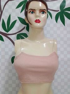 (761)Pink Cami Crop Top
