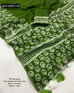 Pure Chanderi Hand Batik Saree