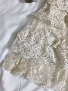 Boho Lace Tiered Mini Dress