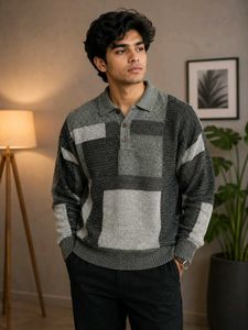 Geometric Pattern Knit Sweater