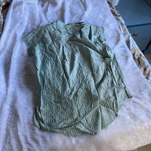 Striped Collared Button-Up Tunic