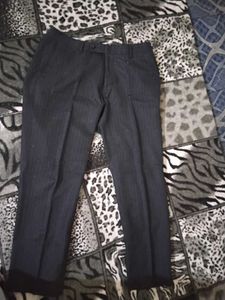 Men's Charcoal Striped Trousers
