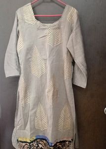 Grey Cotton Stitched Top -M Size