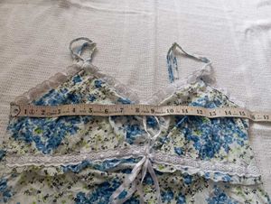 Floral Cami Top with Lace Trim