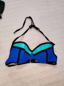 Vibrant Color Block Bikini Top