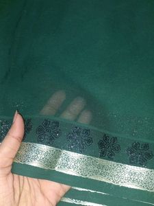 New Bottle Green Colour Plain Standard Saree