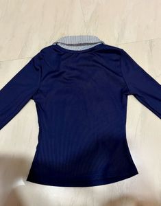 Contrast johny collar top