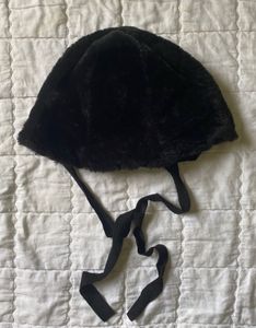 Black Faux Fur Bucket Hat