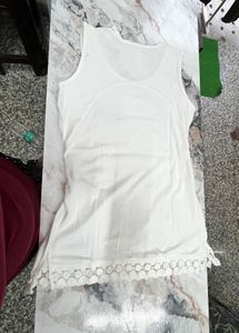 combo of 2 White Lace Trim Tank Top