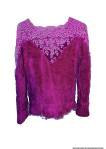 Cute Furry Pink Lace Sweater