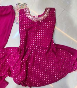 Magenta Sharara Set