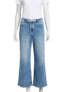 Wide Leg Denim Jeans with Drawstring Waist