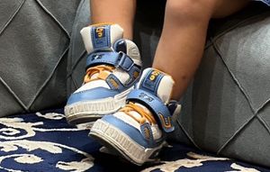 Blue & White Toddler Sneakers - Size 5