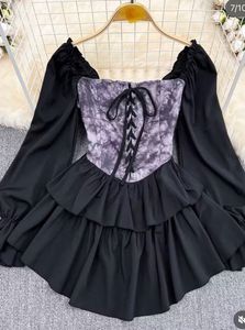 Gothic Lolita Black Ruffle Dress