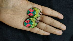 Unique Golden Oxidized Designer Studs