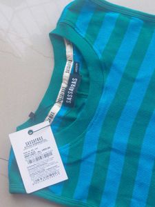 Sassafras blue sleeveless striped dress