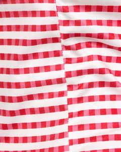 Red Gingham Off-Shoulder Ruffle Top