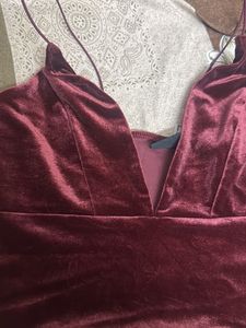 Velvet Deep V-Neck Crop Top
