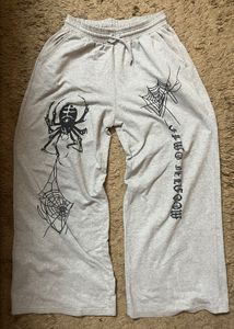 Graphic spider print Wide Leg Sweatpants baggy