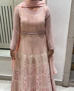 Ethnic Dress With Dupatta And Lucknowi Pattern