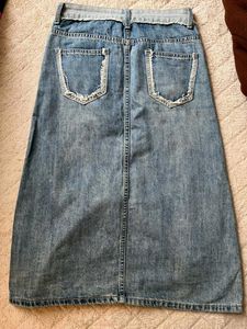 y2k Blue Denim Midi Skirt