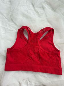 Red Seamless Sports Bra