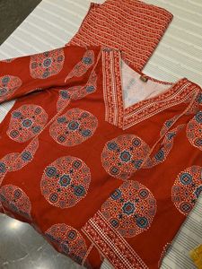 Designer Red Ethnic Kurta Set
