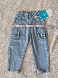 Unisex Stylish Light Wash Cargo Jeans for Kids