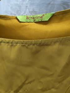 Chic Yellow Top &amp; Black Wide-Leg Pants Set