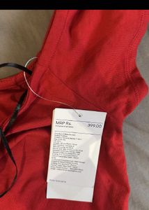 Red Off-Shoulder Crop Top