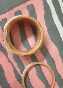 Moti pearl Golden Studs Bangles