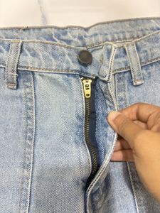 Light Wash Denim Cargo Pants