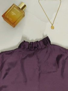 Elegant Purple Ruffle Neck Blouse💜✨