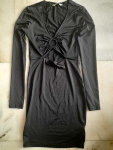 Black Bodycon Dress With Cut Out