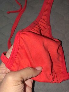 red halter neck non padded Bikini Set