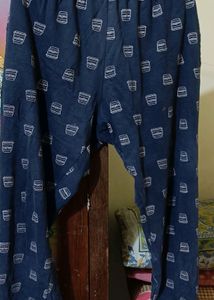 Masha Women Navy Blue Coffee Print Payjama Set