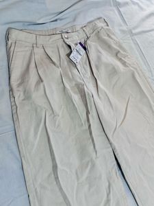 Cream Wide-Leg Trousers