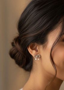 Pinteresty Bow Pearl Earrings