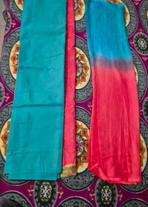 Turquoise & Pink Dress Material