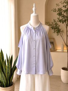 Imported lavender Cold Shoulder Blouse