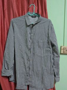 Classic Striped Long-Sleeve Shirt Size(L-XL)