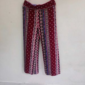 Boho Print Wide Leg Pants